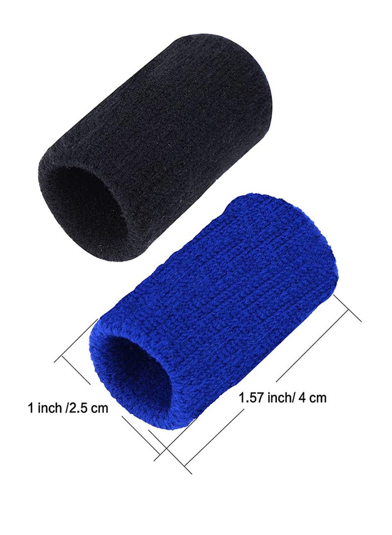 SYOSI 20 Pieces Finger Sleeves Thumb Braces Support Elastic Compression Protector -Black/Blue - Image 2