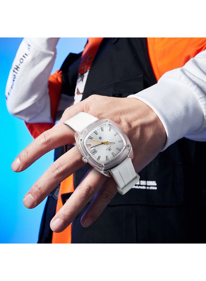 Shanghai Watch Gift National Series Dopamine Quartz Mechanical Style Silent Exam Wrisch Sh015 White Dial - Image 4