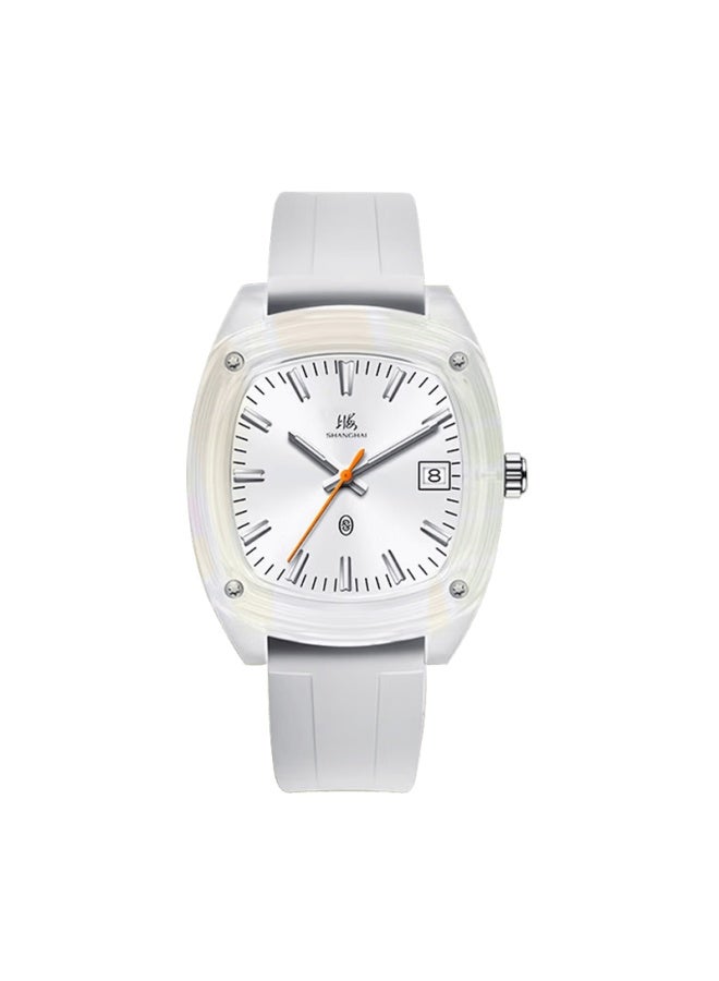 Shanghai Watch Gift National Series Dopamine Quartz Mechanical Style Silent Exam Wrisch Sh015 White Dial - Image 5