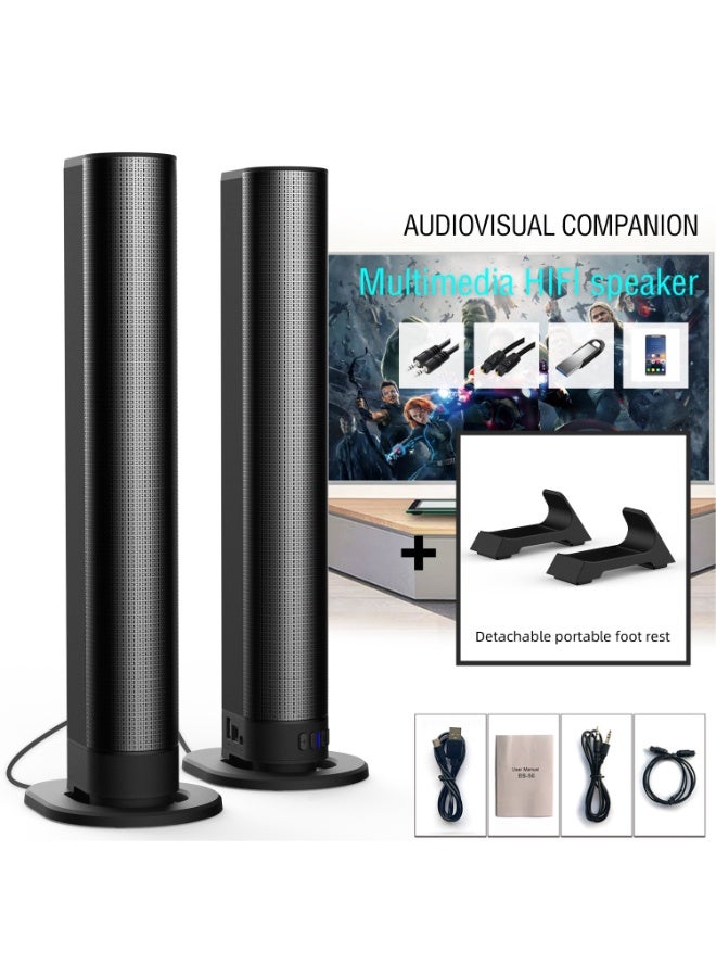 WALALLA TV Sound Bar, Sound Bars for Smart Tv, 74.5cm 40W Surround Sound System for TV, Bluetooth Detachable TV Soundbar with Optical/AUX/USB Connection, TV Speakers Soundbar for Home - Image 4