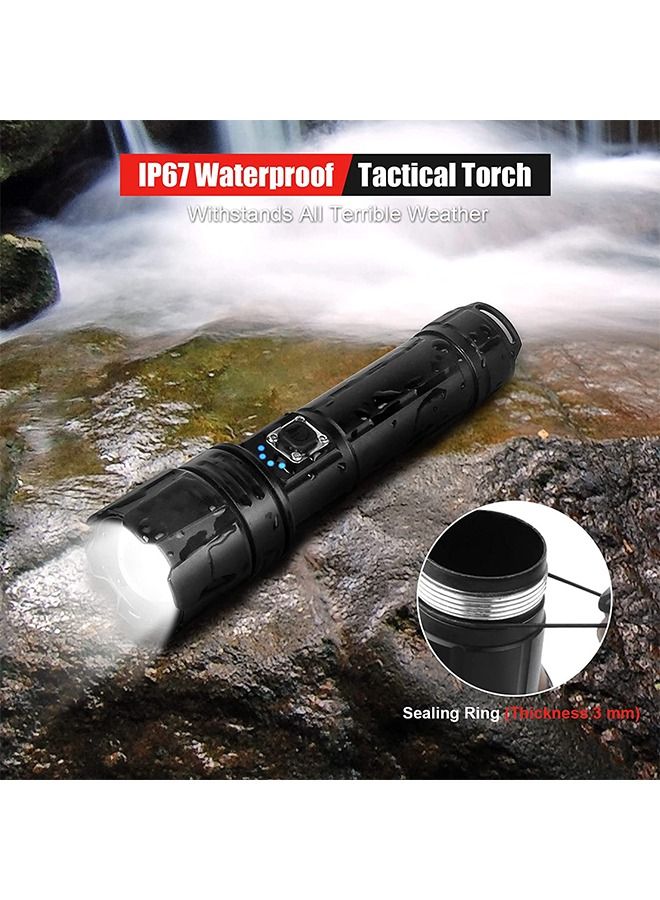 Arabest LED 10000 Lumens Flashlight XHP70.2 Rechargeable LED Flashlight IP67 Waterproof Zoomable Tactical (with 5000 mAh Battery)  - Image 4