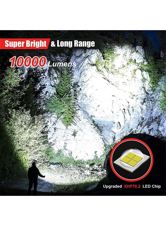 Arabest LED 10000 Lumens Flashlight XHP70.2 Rechargeable LED Flashlight IP67 Waterproof Zoomable Tactical (with 5000 mAh Battery)  - Image 2