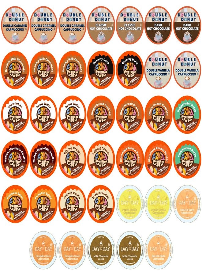 Crazy Cups Cappuccino & Hot Chocolate Variety Pack, Gift Set for Keurig K Cup Machines, 40 Count - Image 1
