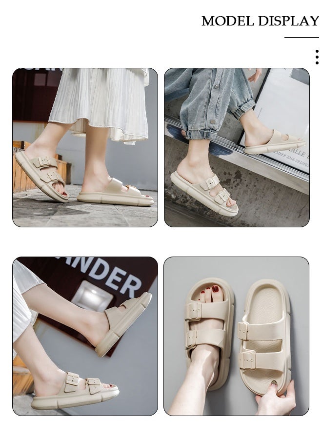 DUNISO Men's slippers Summer Sandals Lightweight Slide Sandal with Non-slip Soles Thick Sole Beach Slipper Breathable Slip-on Sandal House Flat Slipper for Pool Beach Yard Kitchen Shower - Image 3