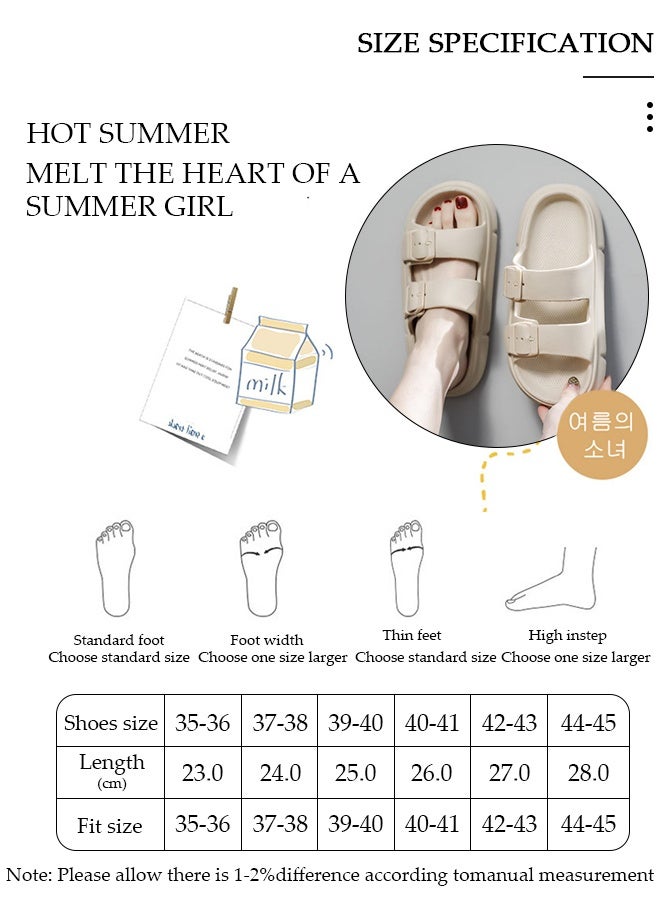 DUNISO Men's slippers Summer Sandals Lightweight Slide Sandal with Non-slip Soles Thick Sole Beach Slipper Breathable Slip-on Sandal House Flat Slipper for Pool Beach Yard Kitchen Shower - Image 2