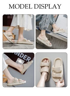 DUNISO Men's slippers Summer Sandals Lightweight Slide Sandal with Non-slip Soles Thick Sole Beach Slipper Breathable Slip-on Sandal House Flat Slipper for Pool Beach Yard Kitchen Shower  - Image 4