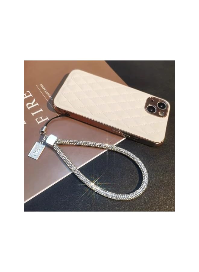 Green Tiger Crystal Phone Lanyard Wrist Straps - 2 Pcs Short Bling Full-Diamond Pendant Wristlet Keychain Straps for Wallet, Bag & Credit Card Holder, Easy Carry (White) - Image 2