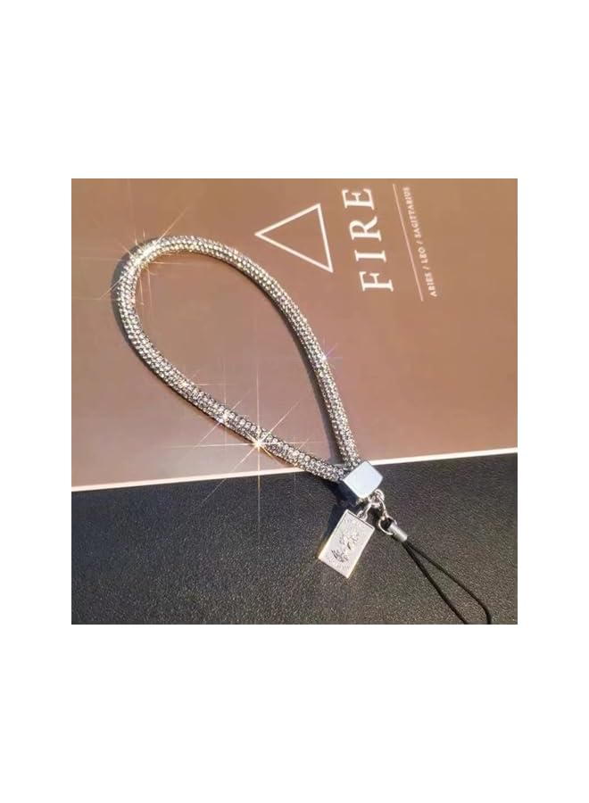 Green Tiger Crystal Phone Lanyard Wrist Straps - 2 Pcs Short Bling Full-Diamond Pendant Wristlet Keychain Straps for Wallet, Bag & Credit Card Holder, Easy Carry (White) - Image 4