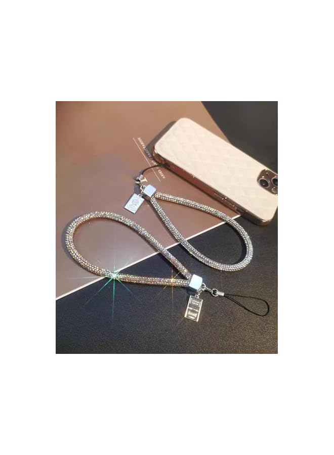 Green Tiger Crystal Phone Lanyard Wrist Straps - 2 Pcs Short Bling Full-Diamond Pendant Wristlet Keychain Straps for Wallet, Bag & Credit Card Holder, Easy Carry (White) - Image 3