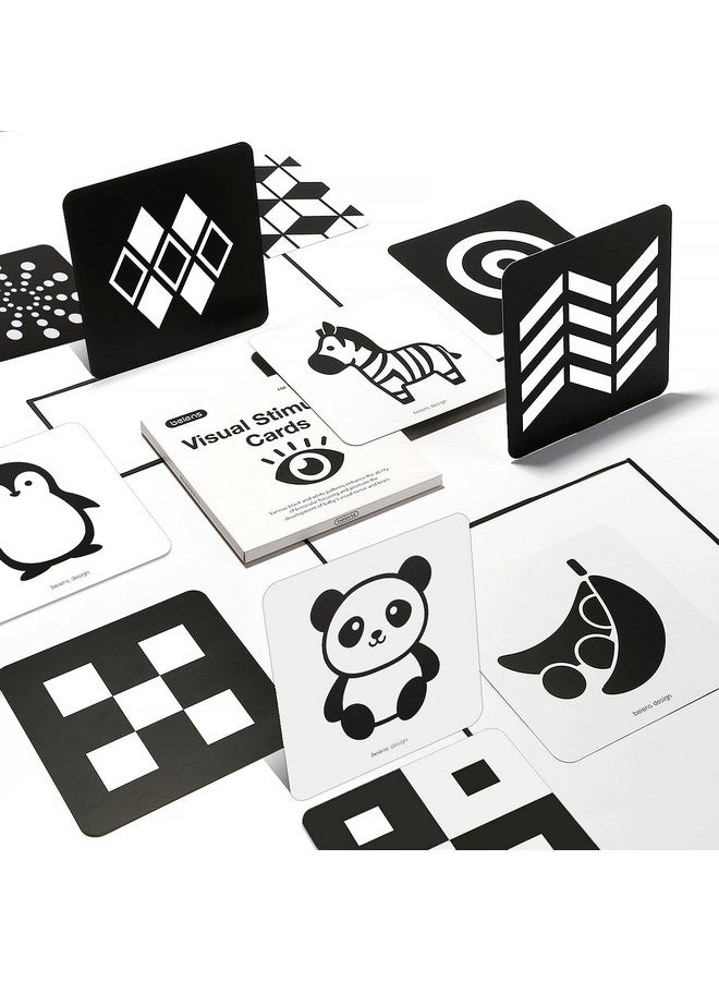 بيينس بطاقات تعليمية عالية التباين للأطفال من بينز، ألعاب لتنمية دماغ حديثي الولادة، بطاقات أنشطة تعليمية للتحفيز البصري، لعبة أطفال باللونين الأبيض والأسود، 20 قطعة، 40 صفحة، 5.5 بوصة × 5.5 بوصة، هدية تعليمية للأطفال في عيد الفصح - Image 1