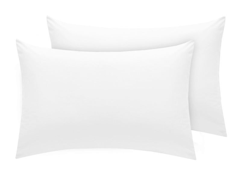 DTEX HOMES 200 Thread Count 100 Egyptian Cotton Pillow Cases House Wife Pair Of Pillow Cases  White