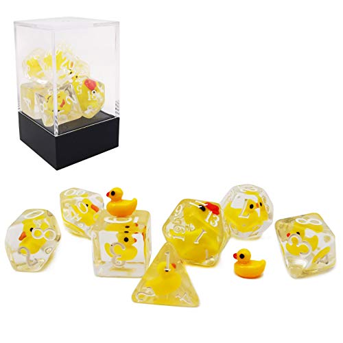 BESCON DICE YellowDuck RPG Dice Set of 7 Novelty Yellow Duck Polyhedral Game Dice Set - Image 1