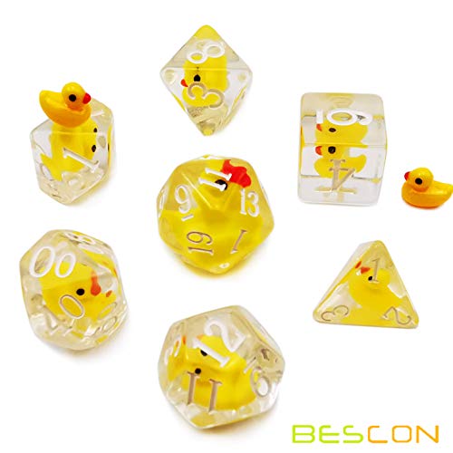 BESCON DICE YellowDuck RPG Dice Set of 7 Novelty Yellow Duck Polyhedral Game Dice Set - Image 5