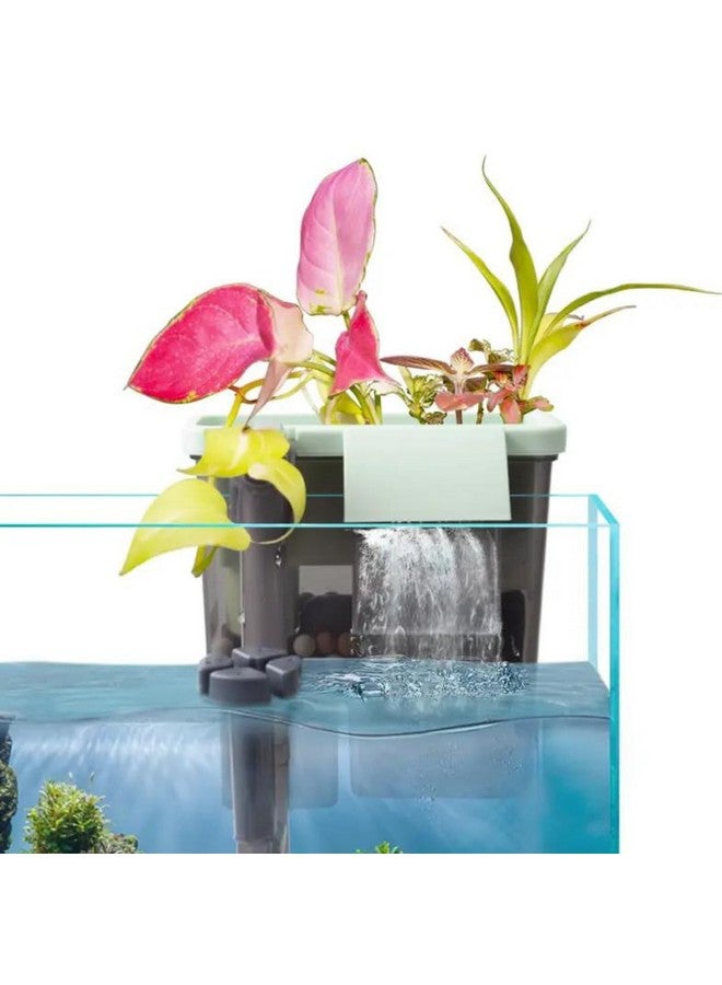 فلتر VAYINATO® 3 في 1 متعدد الطبقات صامت للزراعة المائية مع مزيل سطح للأحواض المائية المزروعة - 8 وات، 500 لتر/ساعة، مناسب لأحواض السمك التي يبلغ طولها من 30 إلى 80 سم (YHS-672، لا يشمل النباتات) من Petzlifeworld - Image 1