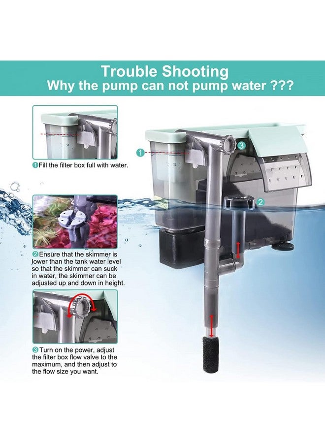 فلتر VAYINATO® 3 في 1 متعدد الطبقات صامت للزراعة المائية مع مزيل سطح للأحواض المائية المزروعة - 8 وات، 500 لتر/ساعة، مناسب لأحواض السمك التي يبلغ طولها من 30 إلى 80 سم (YHS-672، لا يشمل النباتات) من Petzlifeworld - Image 3
