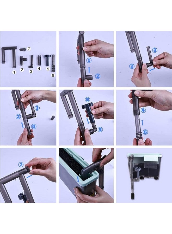 فلتر VAYINATO® 3 في 1 متعدد الطبقات صامت للزراعة المائية مع مزيل سطح للأحواض المائية المزروعة - 8 وات، 500 لتر/ساعة، مناسب لأحواض السمك التي يبلغ طولها من 30 إلى 80 سم (YHS-672، لا يشمل النباتات) من Petzlifeworld - Image 5