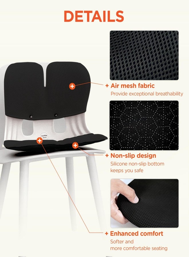 curble غطاء كيربل جراند، غطاء قابل للفصل لكرسي الكبار، دعم مريح للظهر والفقرات القطنية (أسود) - Image 3