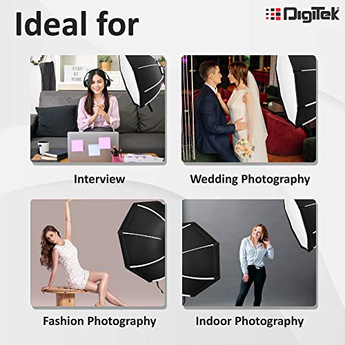 Digitek (DSBH-055) Lightweight & Portable Soft Box Comes with S2 Type Bracket & 2 Diffuser Sheets | Carrying Case | Compatible with All Flash Speedlights - Image 3