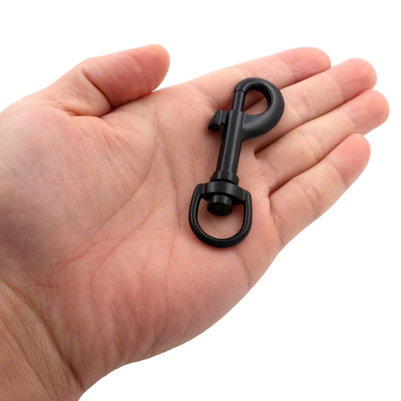 BIKICOCO 3/5'' Swivel Bolt Snap Hook Lobster Claw Clasp Trigger Spring Loaded Clip, D-Ring Ended, Black - Pack of 10 - Image 4