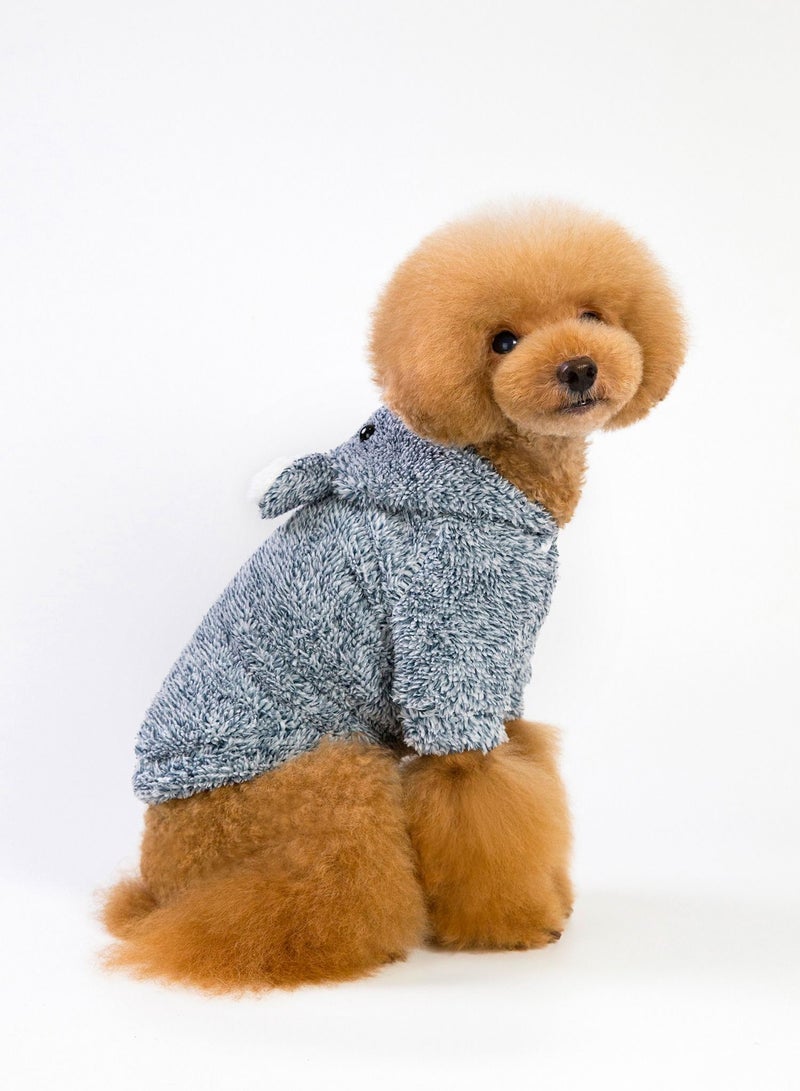 Loquat Pet dog hoodie with a hat Grey - Image 2