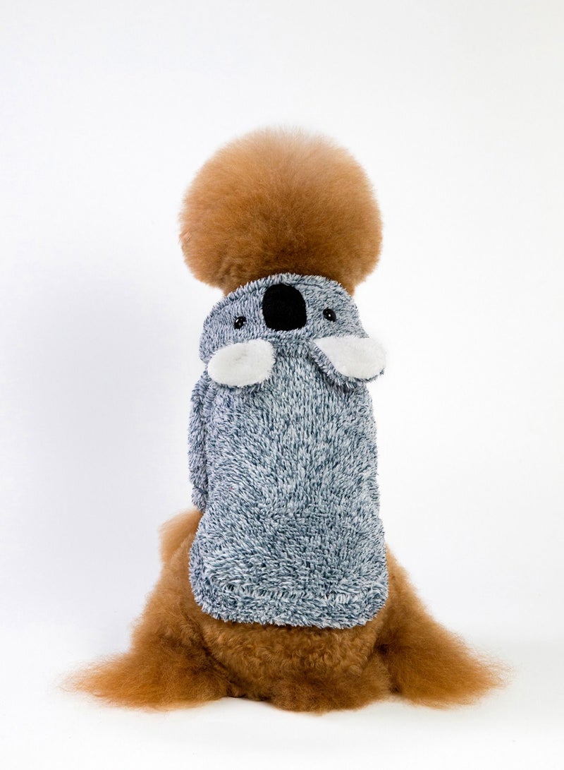 Loquat Pet dog hoodie with a hat Grey - Image 3
