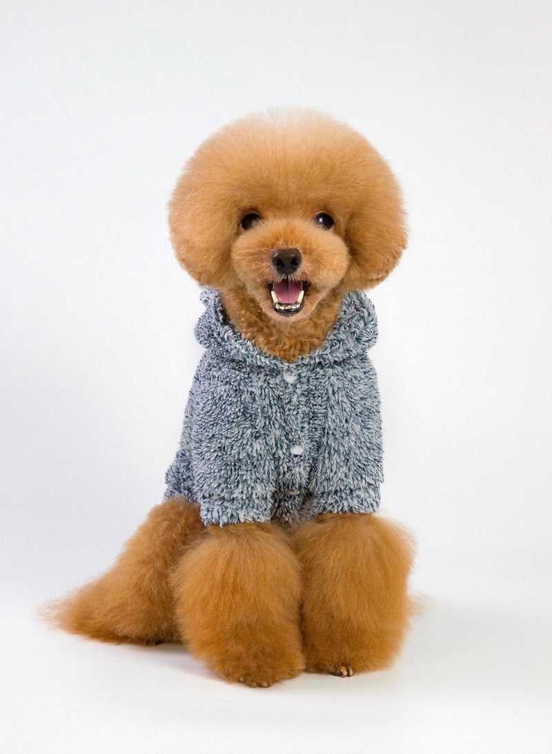 Loquat Pet dog hoodie with a hat Grey - Image 1