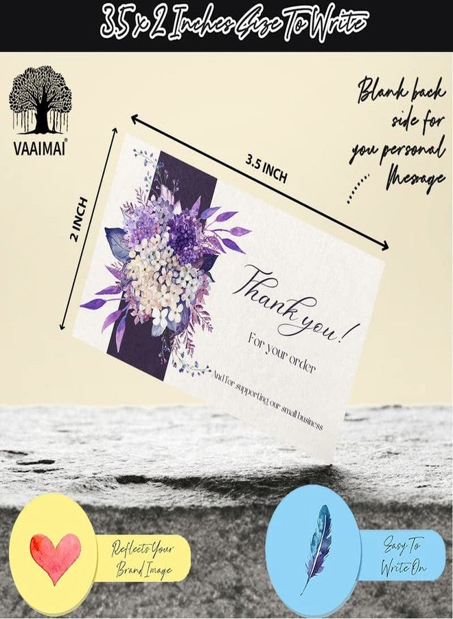 VAAIMAI 120 Pieces Thank You for Supporting My Small Business Card Floral Design Thank You Business Card Colorful Thanks Card Customer Appreciation Package Insert 3.5X2 Inch for Online Retail Store - Image 3