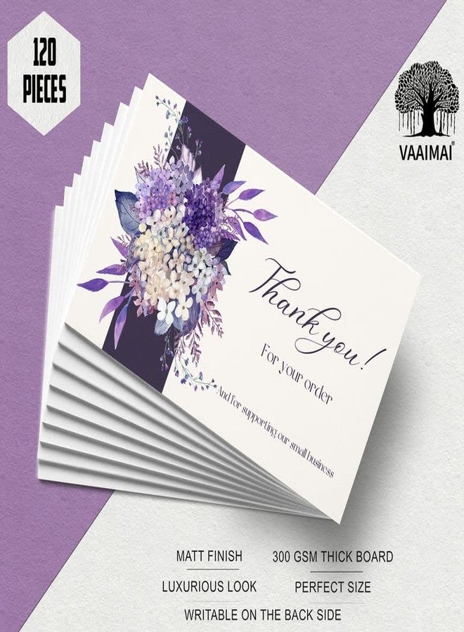 VAAIMAI 120 Pieces Thank You for Supporting My Small Business Card Floral Design Thank You Business Card Colorful Thanks Card Customer Appreciation Package Insert 3.5X2 Inch for Online Retail Store - Image 2