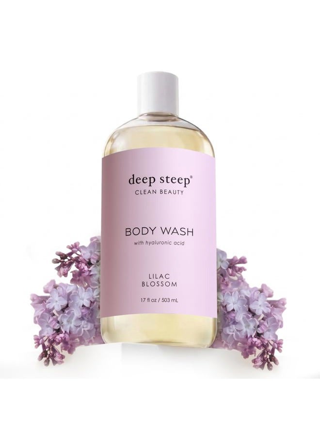 Deep Steep Lilac Blossom Argan Oil Body Wash - Made with Organic Argan Oil, Organic Shea Butter, and 100% All Natural Ingredients - Vegan, Non-GMO, Gluten Free, and Cruelty Free, 17oz Bottle - Image 1