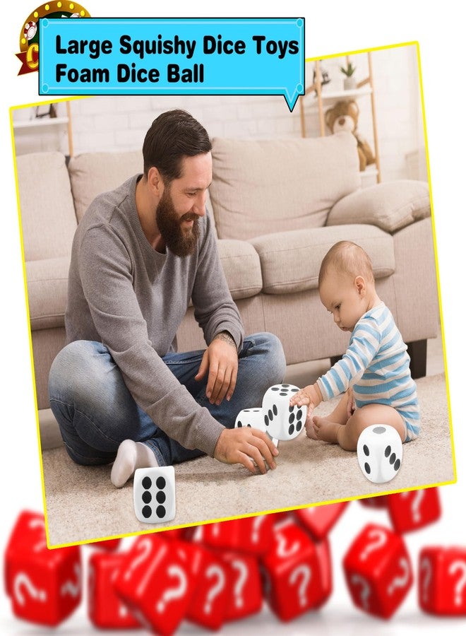 Cotiny 2 Pieces 6 Inches Large Foam Dice Set Giant Foam Dice Soft Dot Dice Toy for Family Educational Toys Parent Child Board Games Nights Casino Themed Party Decoration (Color Set 1) - Image 4