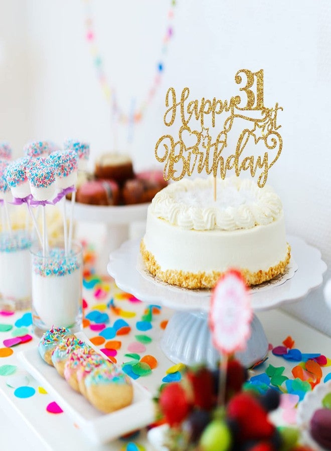 WeBenison Happy 31st Birthday Cake Topper Adult 31st Birthday Cake Supplies Boy or Girl 31 Years Old Birthday Party Decorations Gold Glitter - Image 4