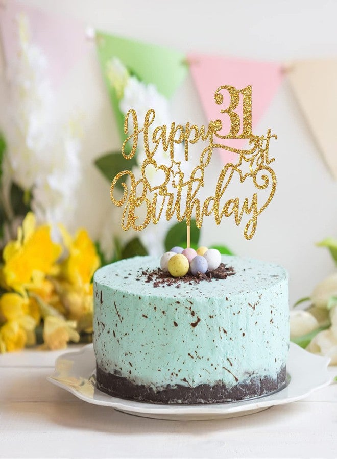 WeBenison Happy 31st Birthday Cake Topper Adult 31st Birthday Cake Supplies Boy or Girl 31 Years Old Birthday Party Decorations Gold Glitter - Image 5