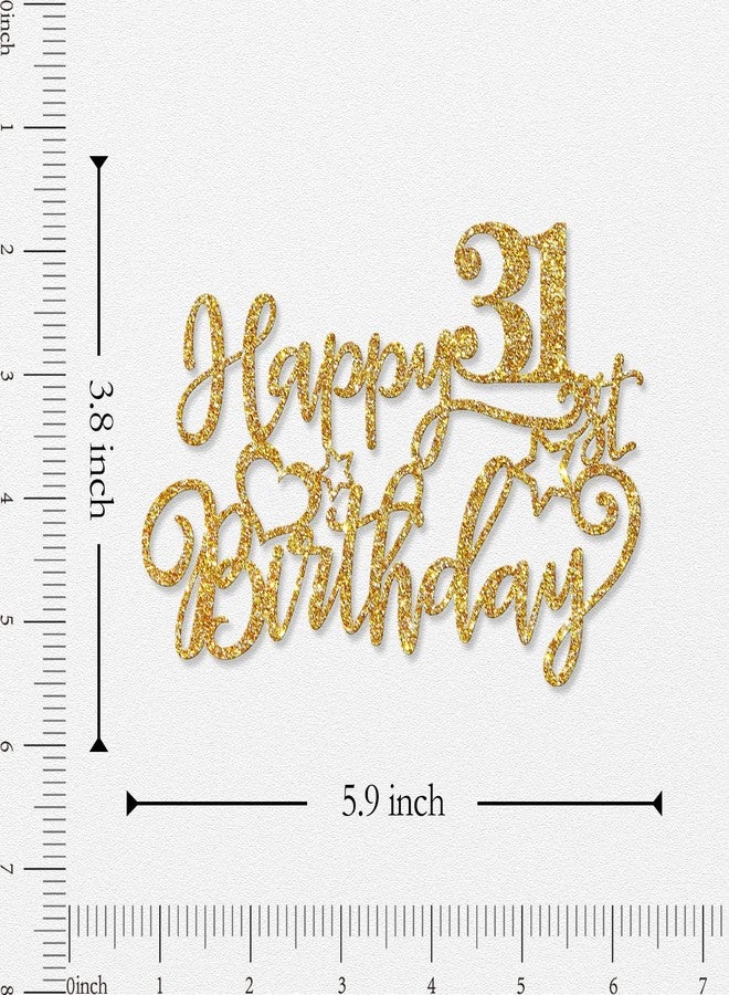 WeBenison Happy 31st Birthday Cake Topper Adult 31st Birthday Cake Supplies Boy or Girl 31 Years Old Birthday Party Decorations Gold Glitter - Image 2
