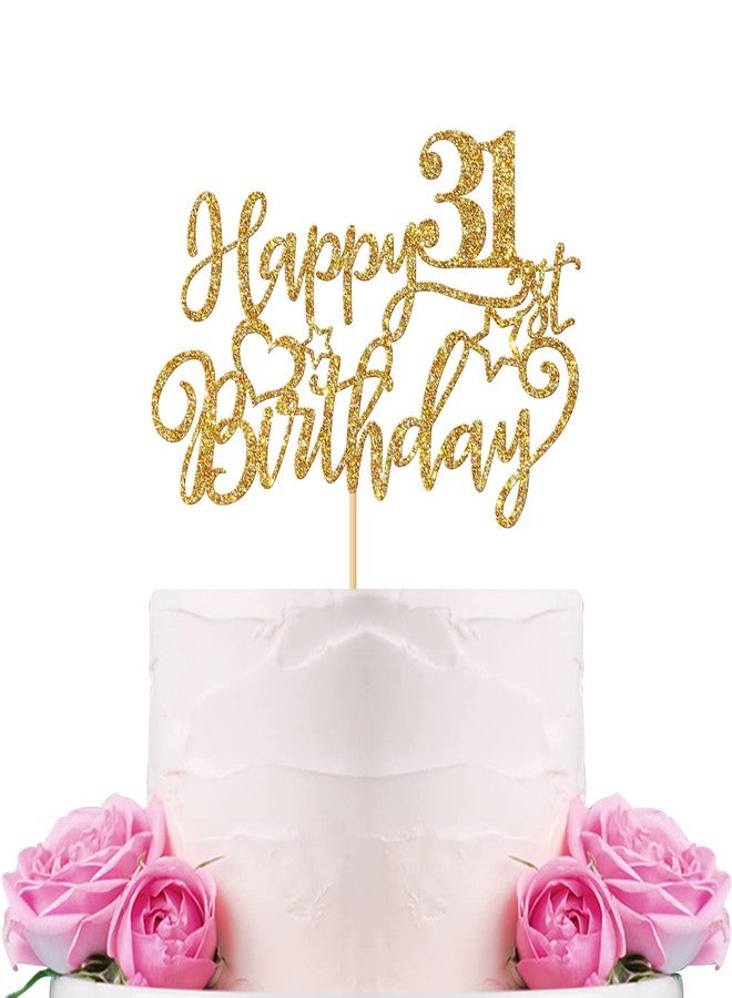 WeBenison Happy 31st Birthday Cake Topper Adult 31st Birthday Cake Supplies Boy or Girl 31 Years Old Birthday Party Decorations Gold Glitter - Image 1