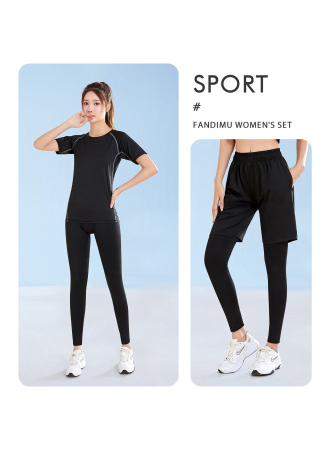 Fandimu Women's Sports Suit Running Yoga Track And Field Fitness Clothing Breathable High Elastic Basketball Badminton Training Suit - Image 2