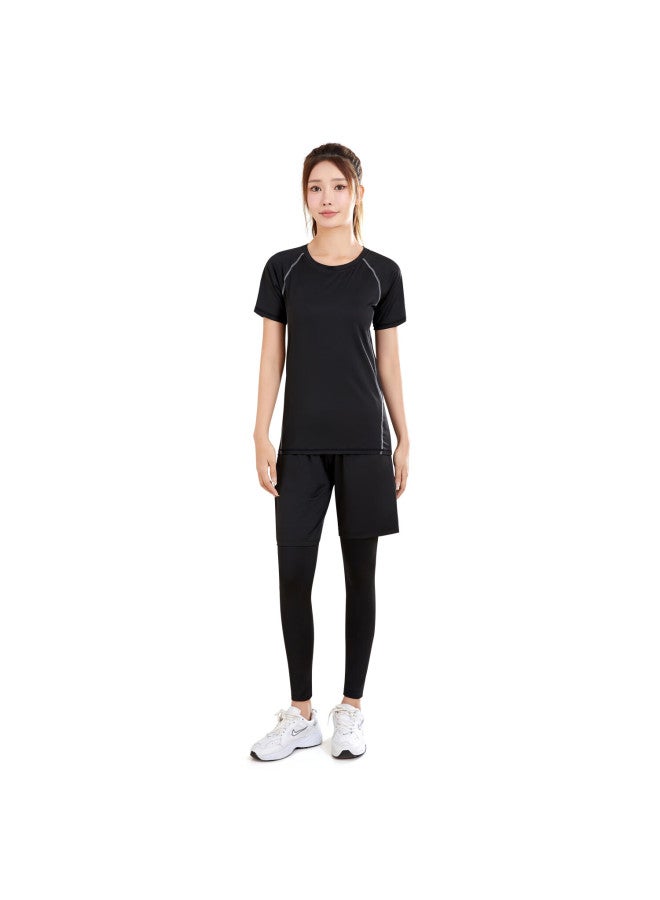 Fandimu Women's Sports Suit Running Yoga Track And Field Fitness Clothing Breathable High Elastic Basketball Badminton Training Suit - Image 5