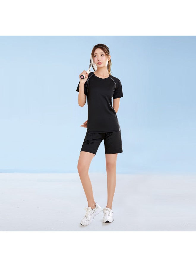Fandimu Women's Sports Suit Running Yoga Track And Field Fitness Clothing Breathable High Elastic Basketball Badminton Training Suit - Image 4