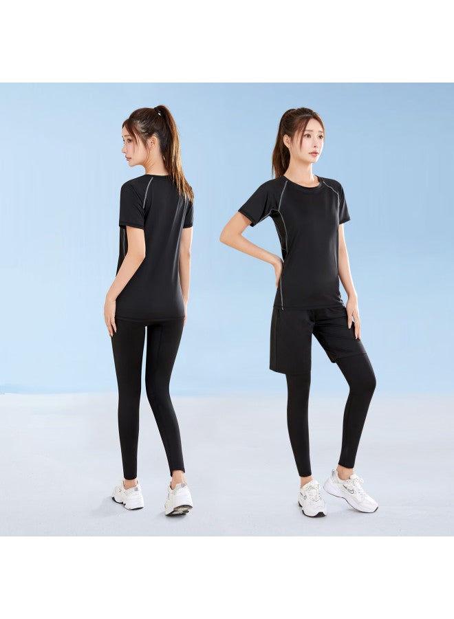 Fandimu Women's Sports Suit Running Yoga Track And Field Fitness Clothing Breathable High Elastic Basketball Badminton Training Suit - Image 3
