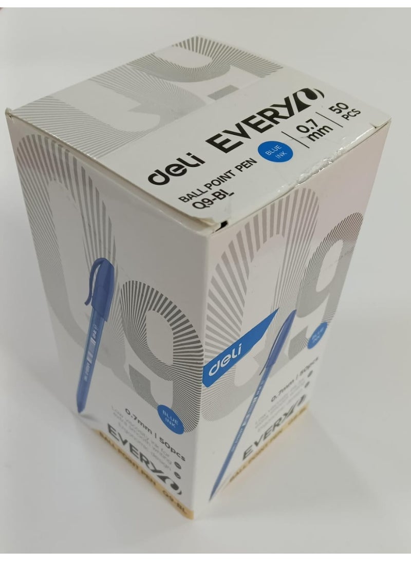 ديلي أقلام حبر جاف ديلي Q9-BL إيفري، أزرق، 0.7 مم، عبوة من 50 قلمًا - Image 3