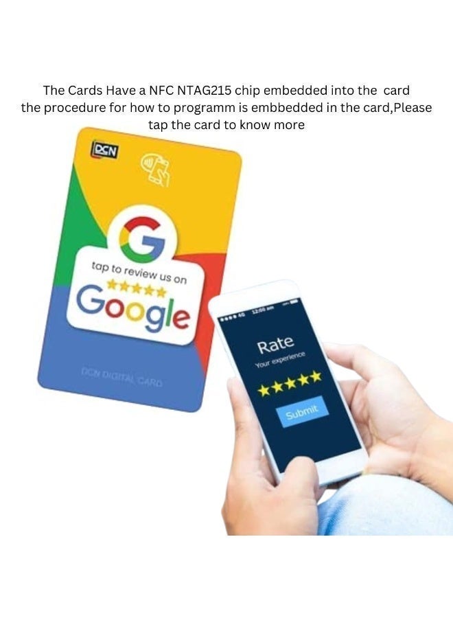 جوجل بطاقة مراجعة Google NFC – المس وشارك | مفعلة فورياً برابط مراجعتك على Google | بطاقة مراجعة أعمال ذكية غير تلامسية | متينة ومقاومة للماء من PVC (عبوة من 02) - Image 4