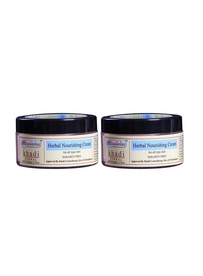 KHADI RISHIKESH Herbal Nourshing Cream -UNISEX-Combo Set Pack Of - 50g x 2 (100g) WITH RUMAAL FREE - Image 2