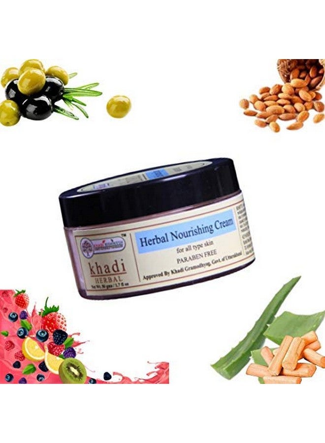 KHADI RISHIKESH Herbal Nourshing Cream -UNISEX-Combo Set Pack Of - 50g x 2 (100g) WITH RUMAAL FREE - Image 1