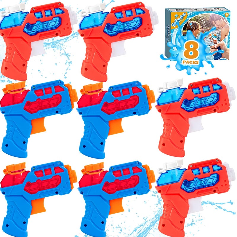 Dekukar 8 Pack Water Gun for Kids Mini Water Pistol for Summer Pool Garden Beach Water Fight Party Favors Fillers for Boys Girls Outdoor Small Squirt Guns Training Toy for Dog Cat Gift Package RedBlue - Image 3