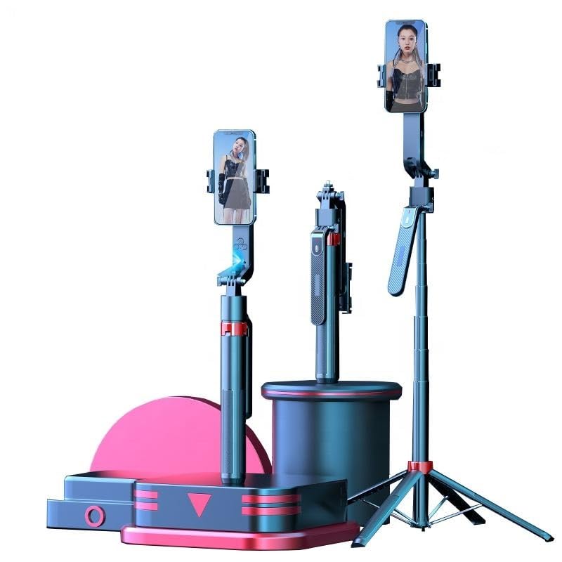 FKU Q185 Auto Face Tracking Tripod with Rechargeable Remote 360° Rotating Holder with Gesture Control for Vlogging (Q185 Face Tracking Camera Selfie Stick) (Q185 AUTO FACE Tracking SEFIE Stick) - Image 1