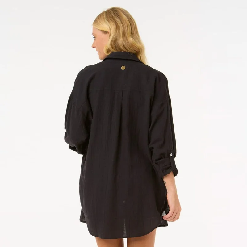 RIP CURL Premium Linen Long Sleeve Button Through Shirt - Women