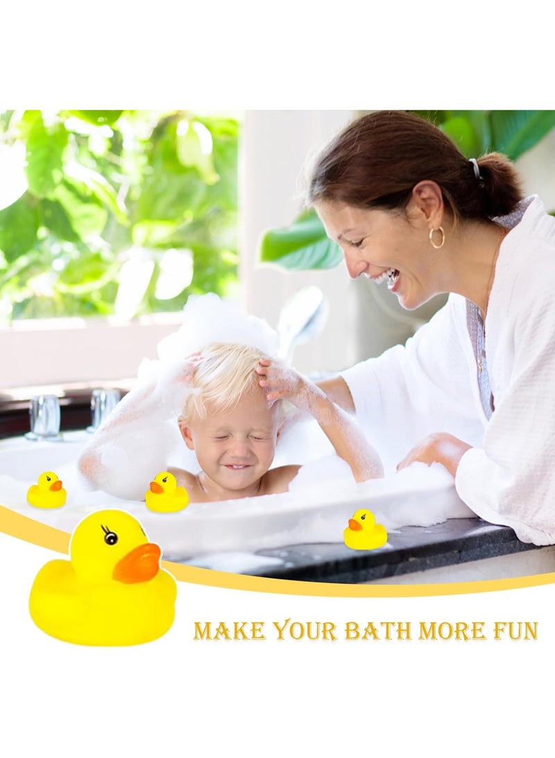 FAYET 50 Pcs Yellow Rubber Duck Bath Toys for Toddlers, Floating Squeaky Baby Shower, Bathtub & Party Decoration - Image 5