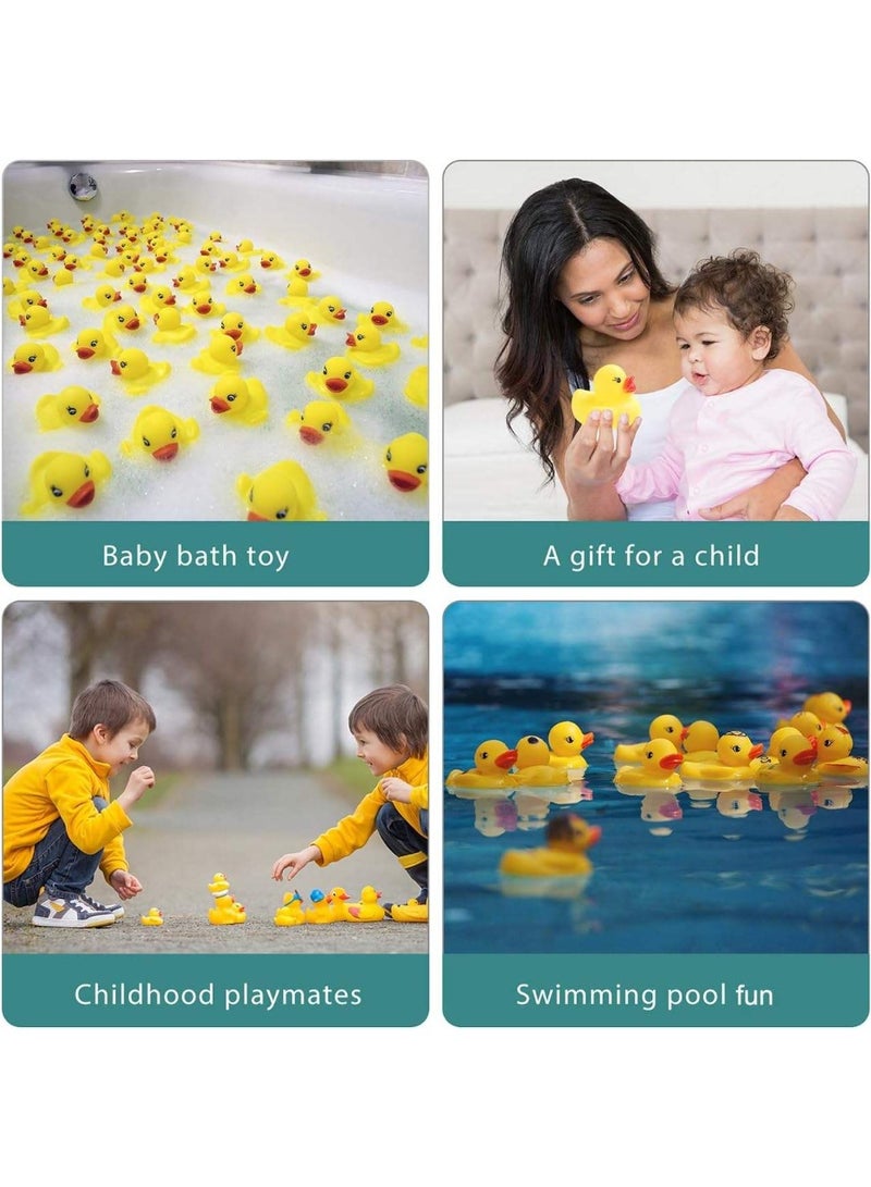 FAYET 50 Pcs Yellow Rubber Duck Bath Toys for Toddlers, Floating Squeaky Baby Shower, Bathtub & Party Decoration - Image 4
