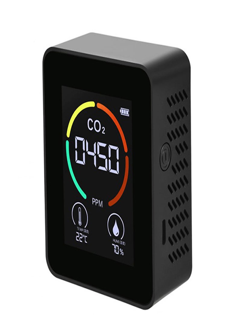 Household Air Quality Detector Multifunctional CO2/Temperature/Humidity Monitor Carbon Dioxide PPM Semiconductor Sensor LED Display 1200mAh - Image 1