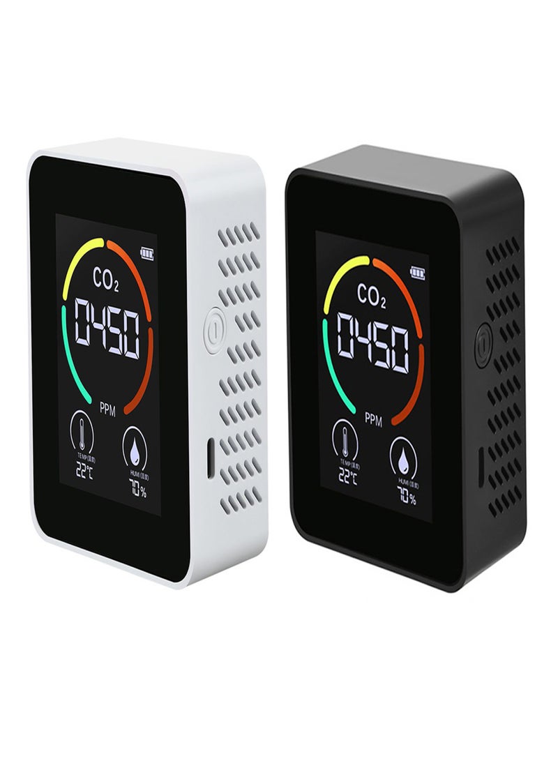 Household Air Quality Detector Multifunctional CO2/Temperature/Humidity Monitor Carbon Dioxide PPM Semiconductor Sensor LED Display 1200mAh - Image 4