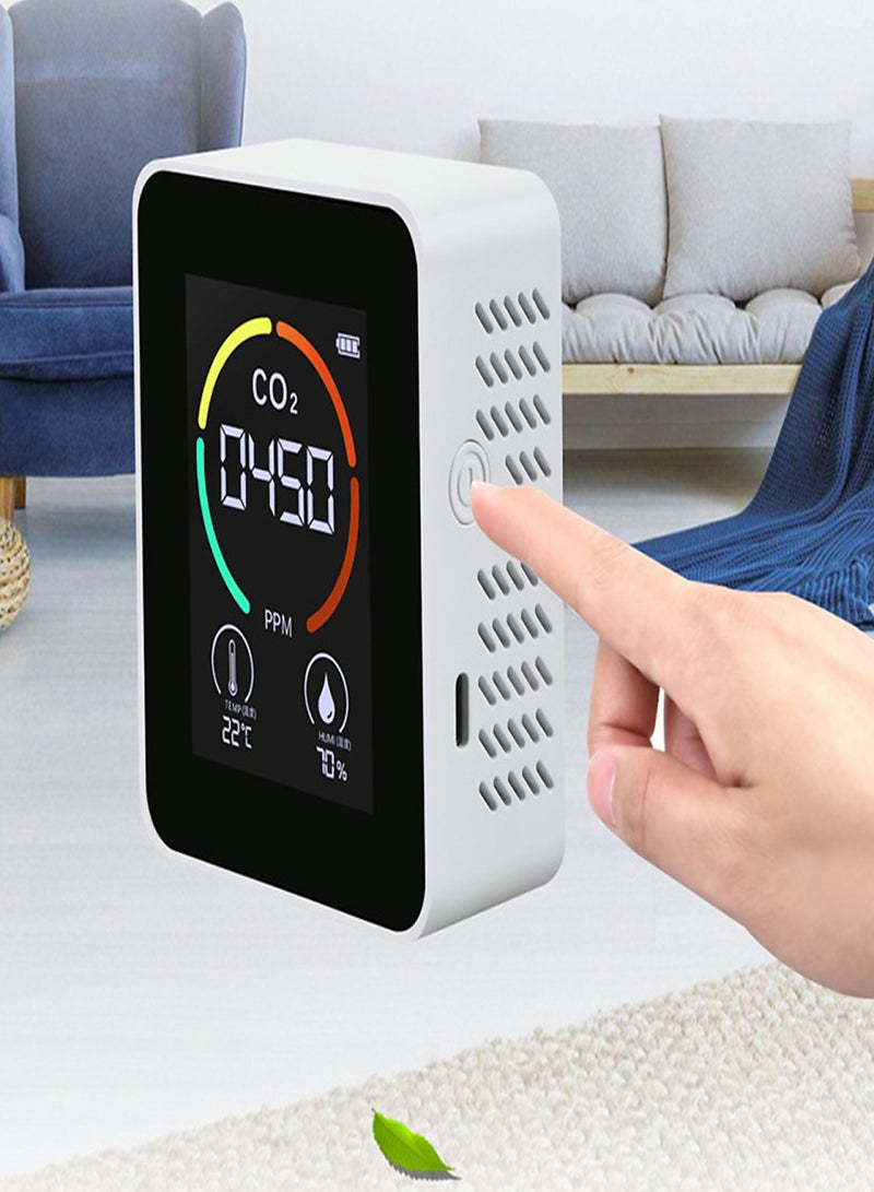 Household Air Quality Detector Multifunctional CO2/Temperature/Humidity Monitor Carbon Dioxide PPM Semiconductor Sensor LED Display 1200mAh - Image 5